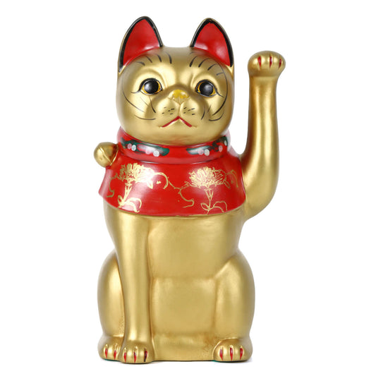 Japanese Maneki Neko Beckoning Cat Gold