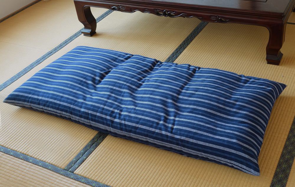 Naga (Long) Zabuton Cover - Enshu Weave Shima Stripes - Triple Length