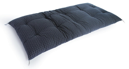 Japanese Futon Mattress, Artisan Handmade (Fabric: Enshu Weaving with Sashiko Embroidery Filling: Organic Cotton 100%) NAVY