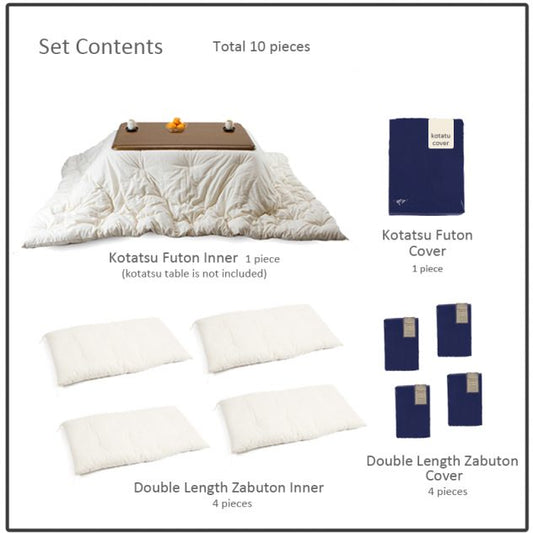 Japanese Kotatsu Futon Set, For Square Kotatsu Table