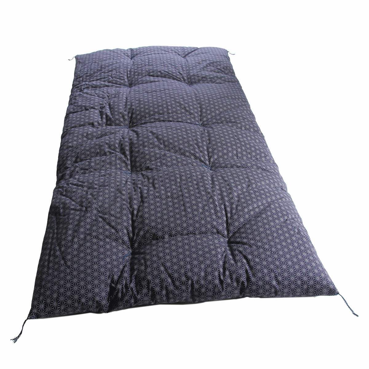 Japanese Futon Mattress Topper, Artisan Handmade 30% Thinner (Fabric: Asanoha Flax Leaf Pattern, Natural Cotton 100%)