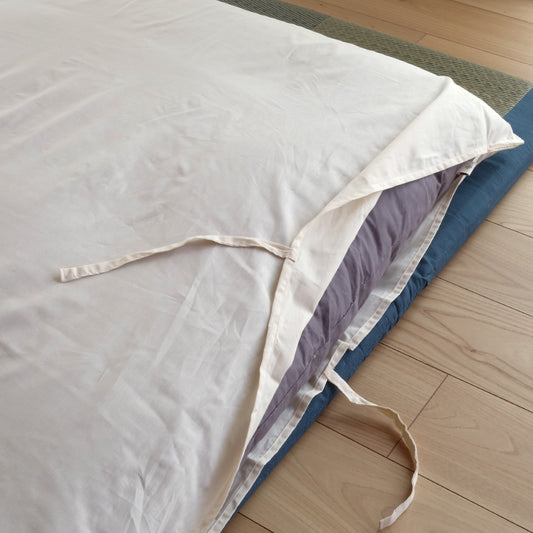 GOTS Certified Futon Mattress Cover, Organic Cotton, Tie Closure