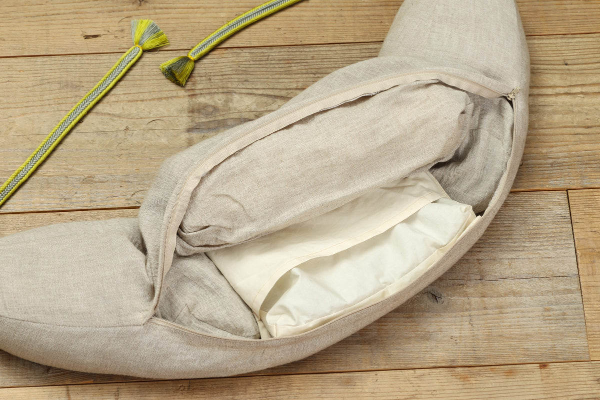 KUMIHIMO Travel Neck Pillow - MUSUBI -  Adjustable 4-Chamber Natural Design