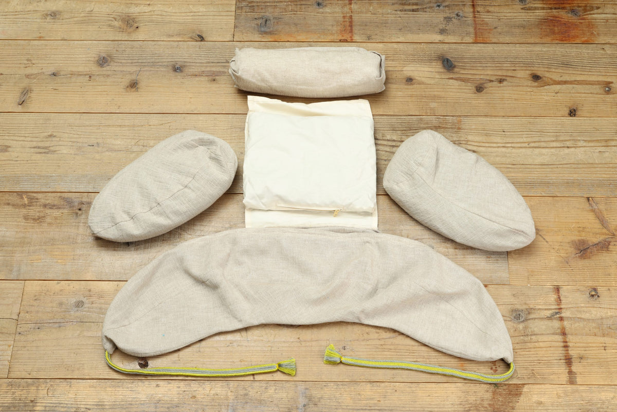 KUMIHIMO Travel Neck Pillow - MUSUBI -  Adjustable 4-Chamber Natural Design
