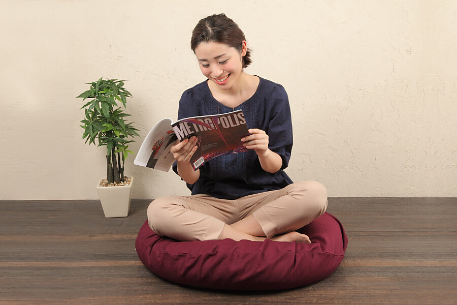 Maru (Round) Zabuton Cover - Linen and Ramie - 90 cm (35.4 in)
