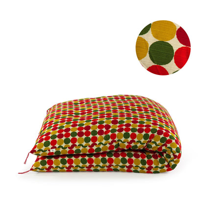Japanese Futon Mattress, Artisan Handmade (Fabric: Polka Dot Red, Filling: Organic Cotton 100%)
