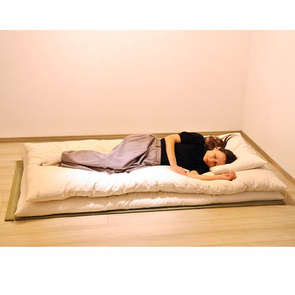 GOTS Certified Japanese Futon Topper, Artisan Handmade (Fabric: Organic Cotton, Filling: Organic Cotton 100%)