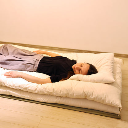 GOTS Certified Japanese Futon Topper, Artisan Handmade (Fabric: Organic Cotton, Filling: Organic Cotton 100%)