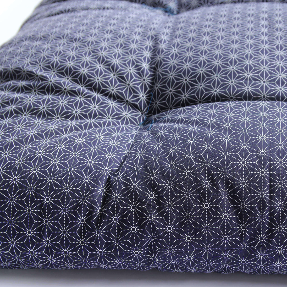 Japanese Futon Mattress, Artisan Handmade (Fabric: Asanoha Flax Leaf Pattern Filling: Natural Cotton 100%)