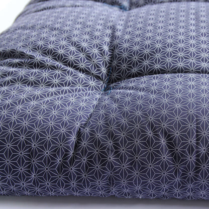 Japanese Futon Mattress, Artisan Handmade (Fabric: Asanoha Flax Leaf Pattern Filling: Natural Cotton 100%)