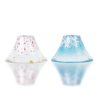 Par de Copos para Saquê Frio Flor de Cerejeira e Monte Fuji