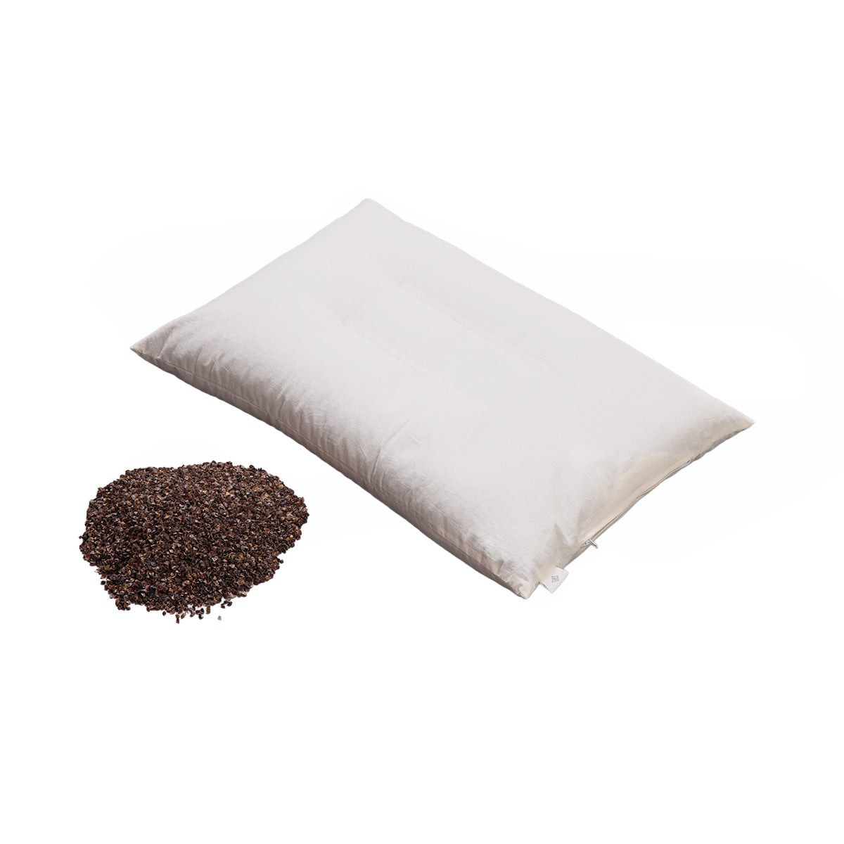 Japanese Buckwheat Pillow, Soba Hulls Pillow, Adjustable Height, Organic Fabric NC