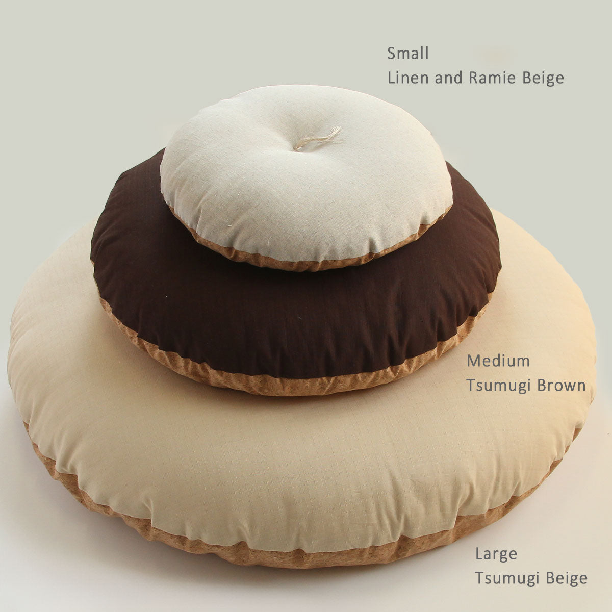 Maru (Round) Zabuton - Natural Cork Leather - 40 cm Diameter