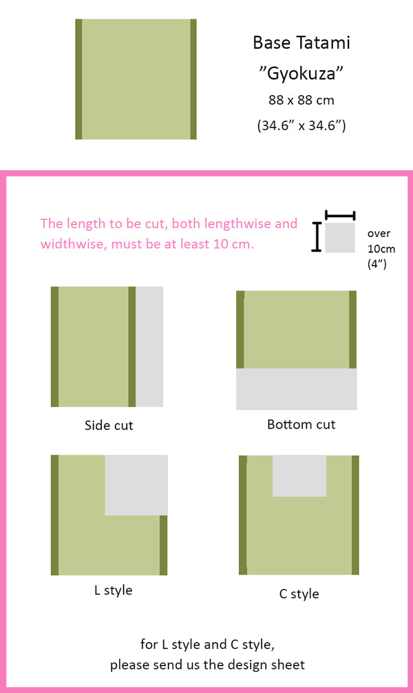 Custom Cut Unit Tatami Mat, Gyokuza Throne, Thick Heavier-weight Tatami