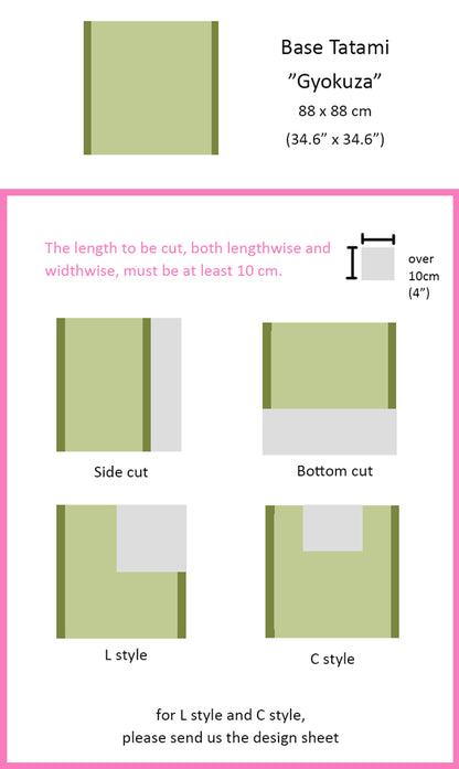 Custom Cut Unit Tatami Mat, Gyokuza Throne, Thick Heavier-weight Tatami