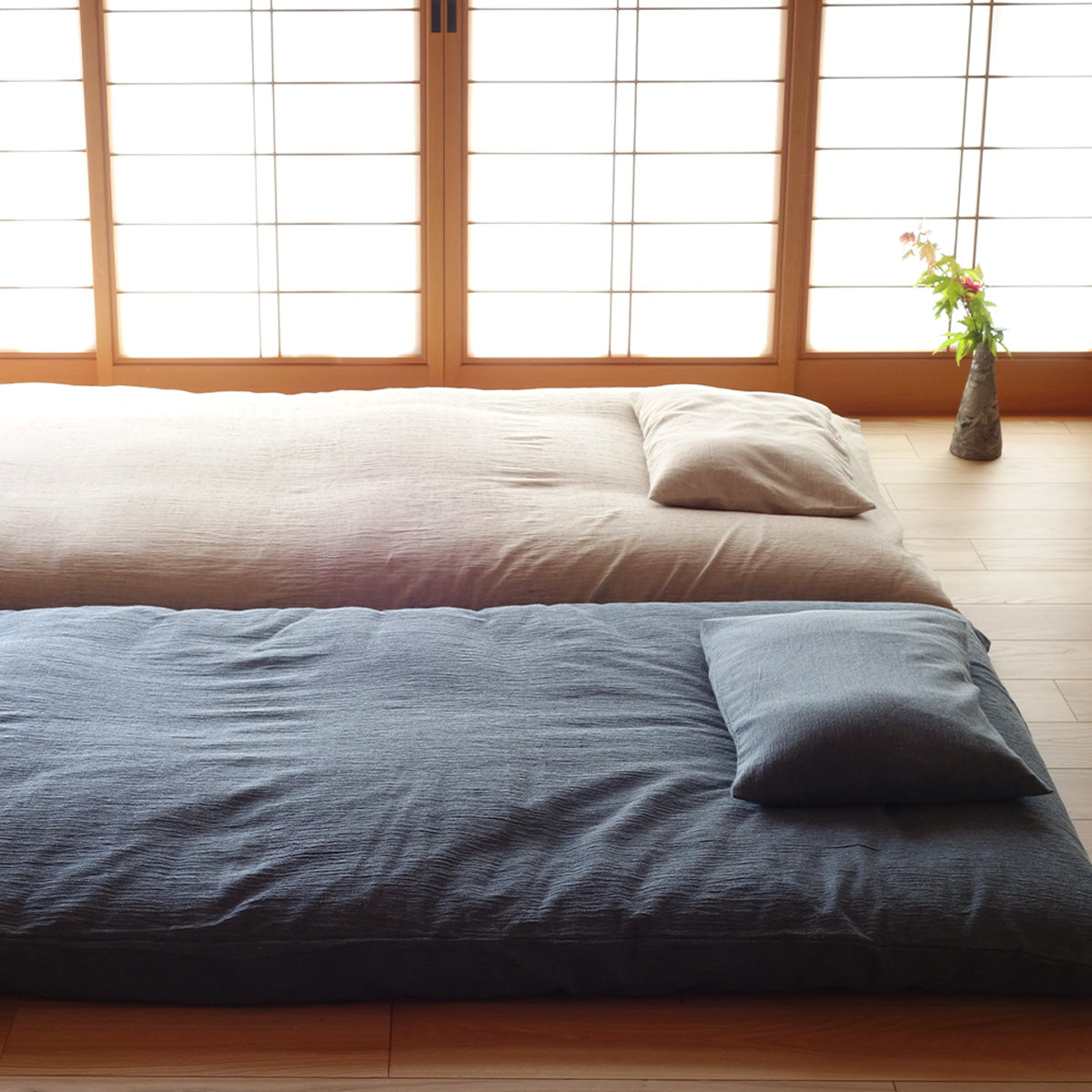 Enshu Weave Textile Futon Mattress Cover Cotton Ramie Mix