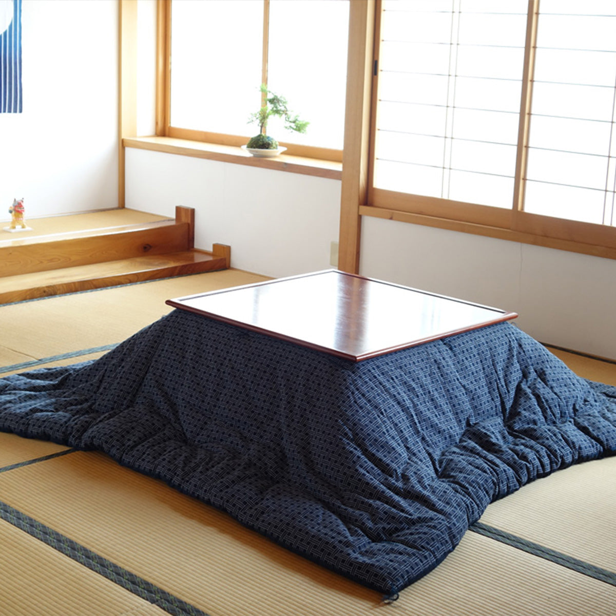 Reversible Kotatsu Futon Quilt - Enshu Weave / Nagomi - Organic Cotton Filling