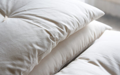 GOTS Certified Organic Pillow Standard Thickness,  Artisan Handmade (Fabric: Organic Cotton, Filling: Organic Cotton 100% ) NC