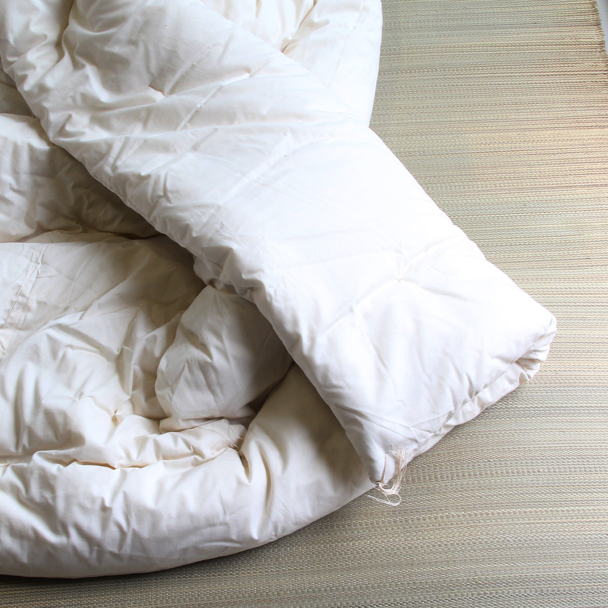 GOTS Certified Hadakake (Lightweight) Futon Quilt , Artisan Handmade (Fabric: Organic Cotton, Filling: Organic Cotton 100%)