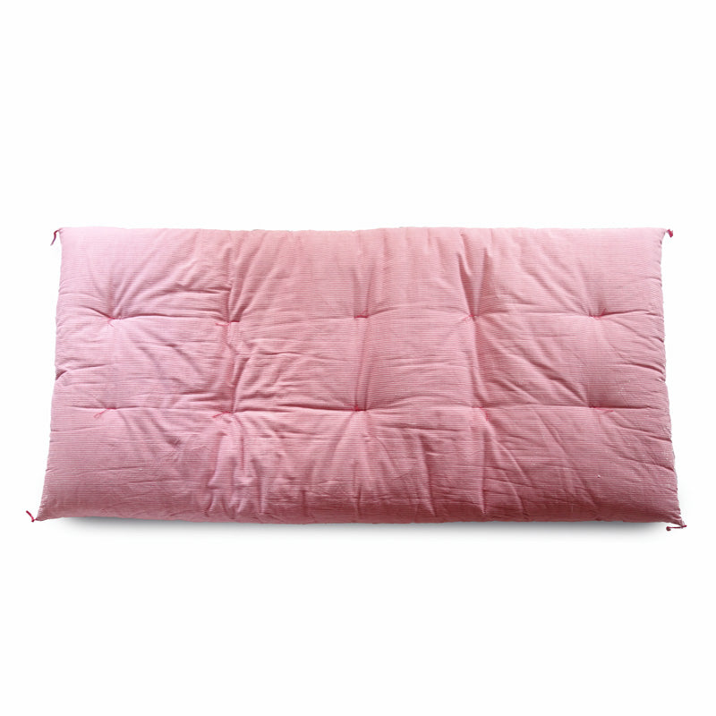 Japanese Futon Mattress, Artisan Handmade (Fabric: Herbal Dyed Cotton Filling: Organic Cotton 100%) Madder Stripe