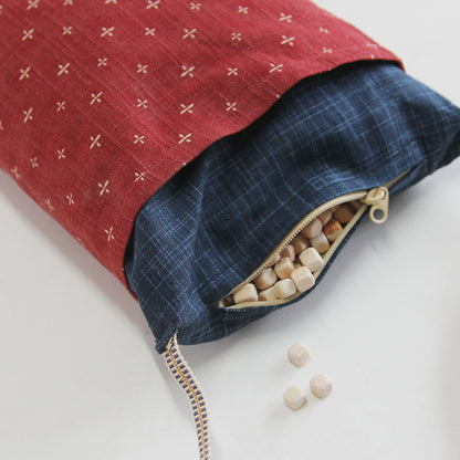 Small / Body Nagomi Navy / Sleeve Warabe Red