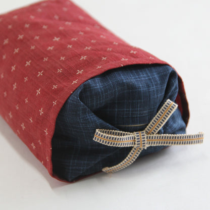 Small / Body Nagomi Navy / Sleeve Warabe Red