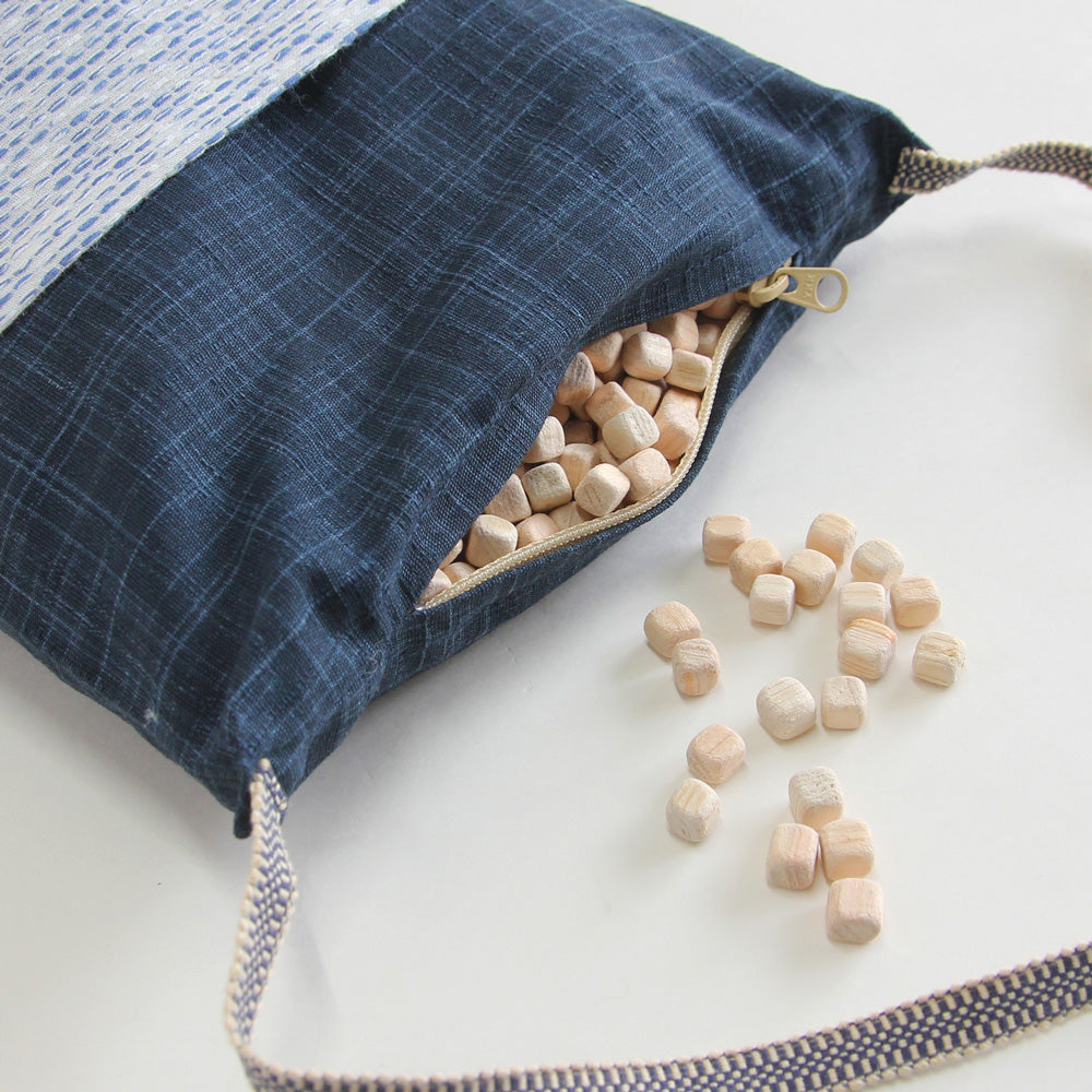 Large / Body Nagomi Navy / Sleeve Enshu White