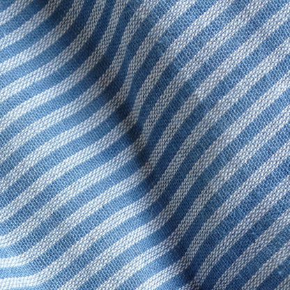 Japanese Futon Mattress, Artisan Handmade (Fabric: Herbal Dyed Cotton Filling: Organic Cotton 100%) Indigo Stripe
