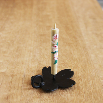 Crystal Hand-Painted Warosoku Candle <Sakura Size 3>