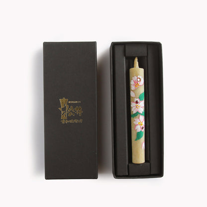Crystal Hand-Painted Warosoku Candle <Sakura Size 3>