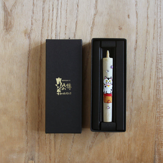 Crystal Hand-Painted Warosoku Candle <Maneki Neko Size 3>