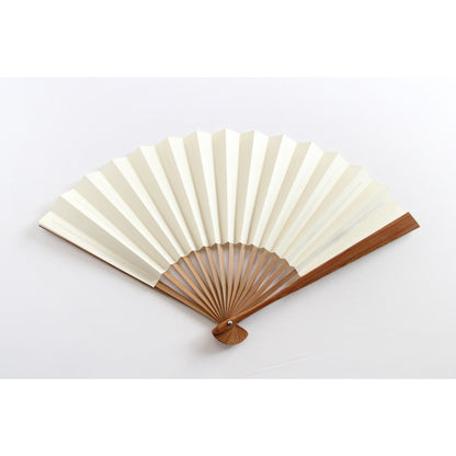 Koza-sen (Japanese Foldable Fan) with 16 bamboo ribs - Bladed "Susubone & Torinoko"