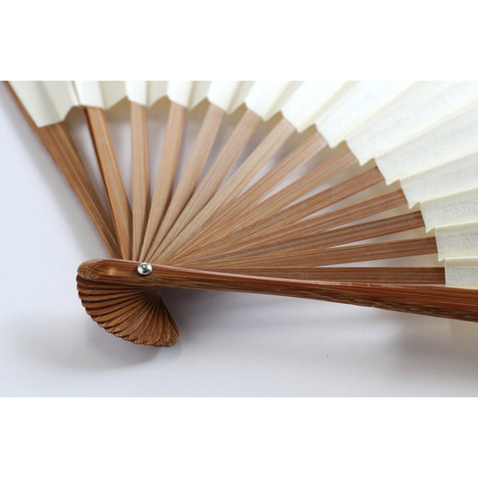 Koza-sen (Japanese Foldable Fan) with 16 bamboo ribs - Bladed "Susubone & Torinoko"