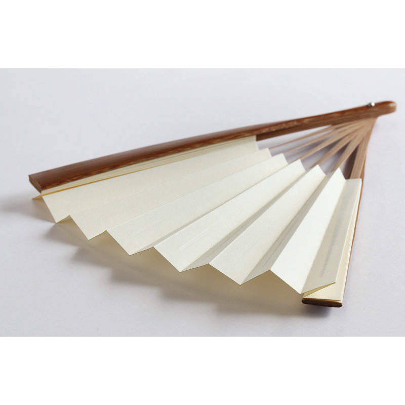 Koza-sen (Japanese Foldable Fan) with 16 bamboo ribs - Bladed "Susubone & Torinoko"