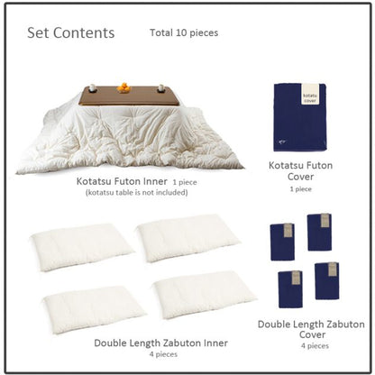 Japanese Kotatsu Futon Set, For Square Kotatsu Table