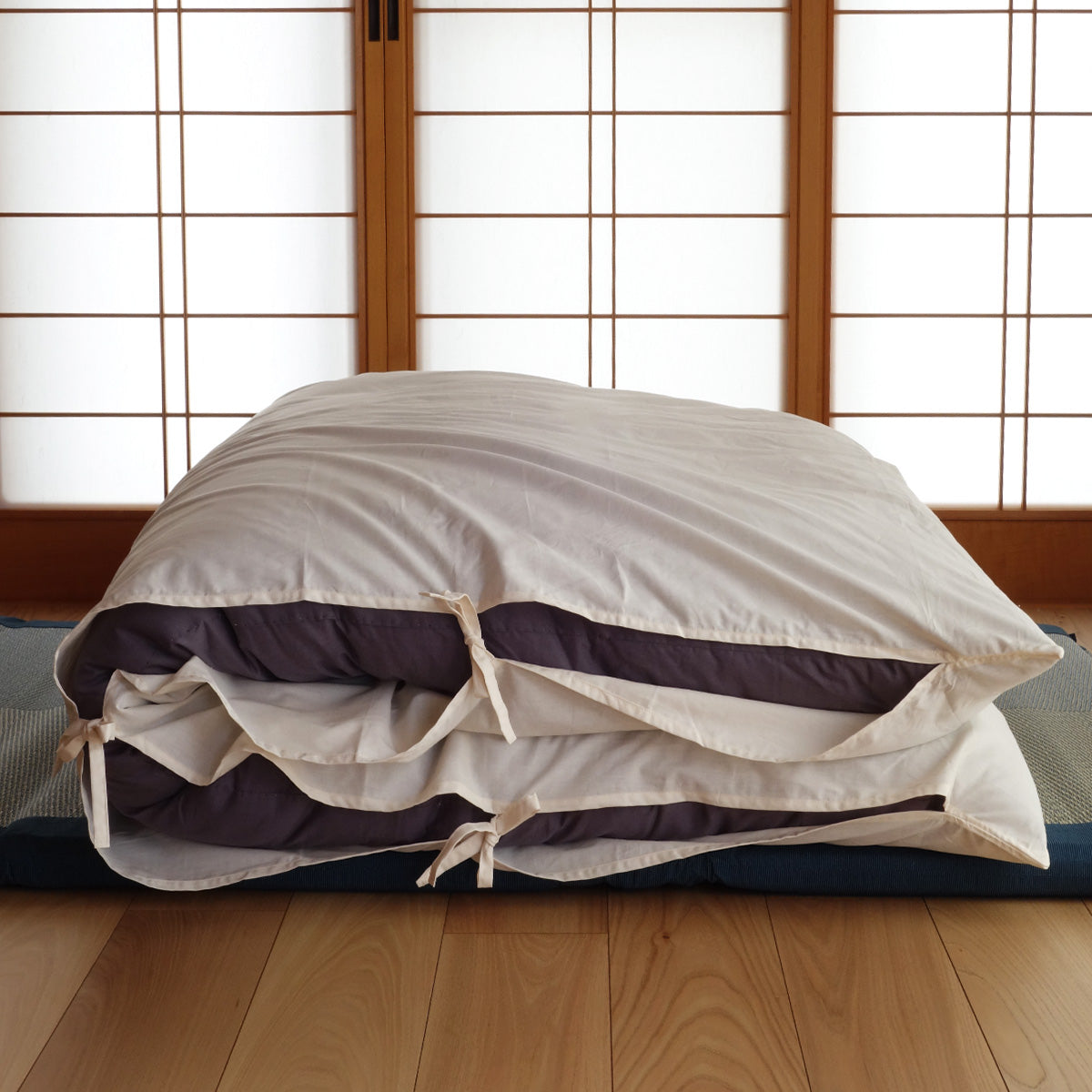GOTS Certified Futon Mattress Cover, Organic Cotton, Tie Closure