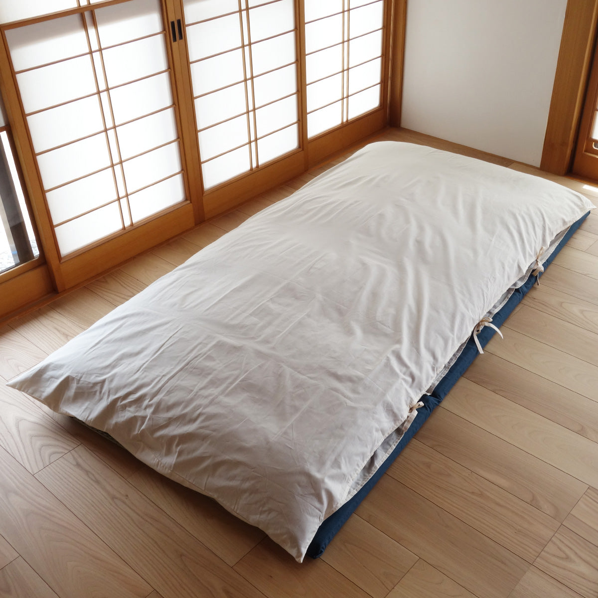GOTS Certified Futon Mattress Cover, Organic Cotton, Tie Closure