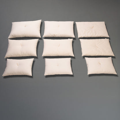 GOTS Certified Organic Pillow Standard Thickness,  Artisan Handmade (Fabric: Organic Cotton, Filling: Organic Cotton 100% ) NC