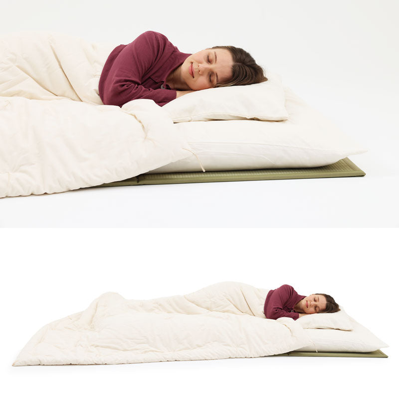 Futon Japonês Hadakake (Colcha Mais Fina) Certificado GOTS, Artesanal (Tecido: Algodão Orgânico, Enchimento: 100% Algodão Orgânico)