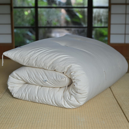 GOTS Certified Japanese Futon Mattress, Artisan Handmade (Fabric: Organic Cotton, Filling: Organic Cotton 100%)