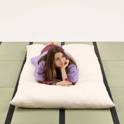 GOTS Certified Japanese Futon Mattress, Artisan Handmade (Fabric: Organic Cotton, Filling: Organic Cotton 100%)
