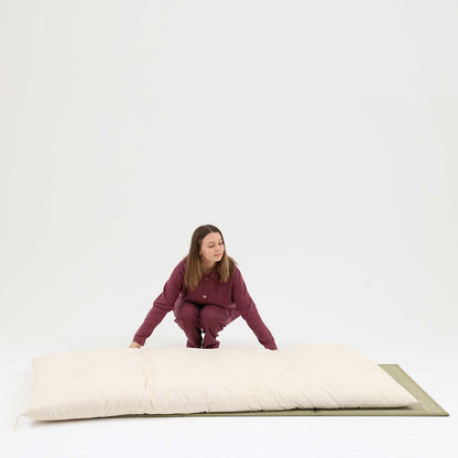 GOTS Certified Japanese Futon Mattress, Artisan Handmade (Fabric: Organic Cotton, Filling: Organic Cotton 100%)