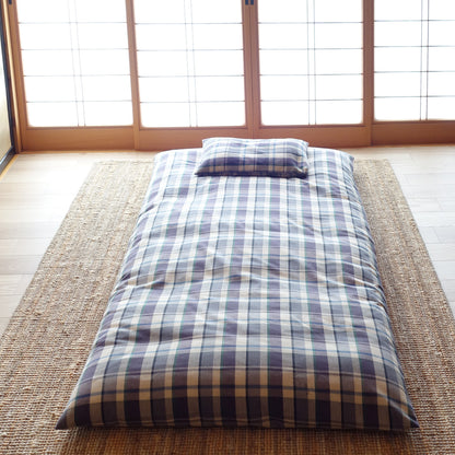 Capa de Futon Japonês Shiki (Colchão de Futon) - Xadrez Têxtil Trama Enshu