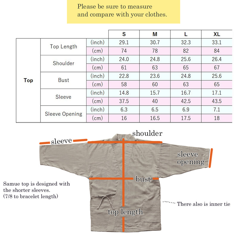 Unisex Pajamas - Samue Pajamas - Iwamoto Senni Wazarashi Kyofutae Double Gauze