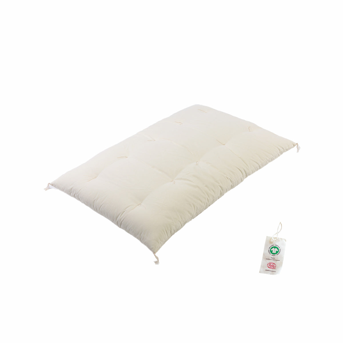 GOTS Certified Japanese Futon Mattress, Artisan Handmade, Baby Size, Baby Crib, Baby Cot (Fabric: Organic Cotton, Filling: Organic Cotton 100%)