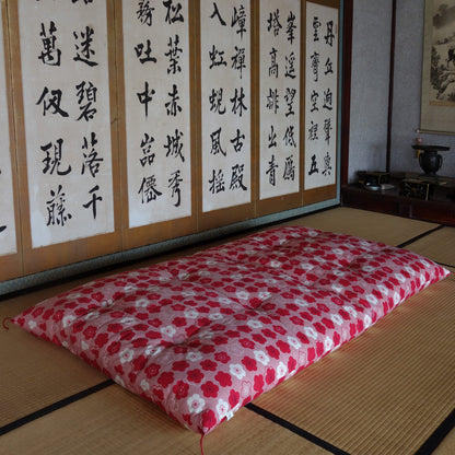 Japanese Futon Mattress, Artisan Handmade (Fabric: Koubai, Filling: Organic Cotton 100%)