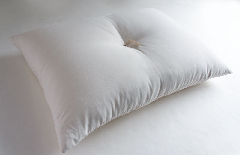 GOTS Certified Organic Pillow Standard Thickness,  Artisan Handmade (Fabric: Organic Cotton, Filling: Organic Cotton 100% ) NC