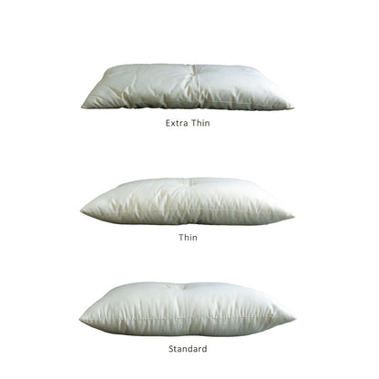 GOTS Certified Organic Extra Thin Pillow,  Artisan Handmade (Fabric: Organic Cotton, Filling: Organic Cotton 100% )  Pillow Topper NC