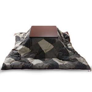 Japanese Kotatsu Futon, Kotatsu Blanket, Artisan Handmade (Size: 80.7"x 80.7" 205 x 205cm , Fabric: Sashiko Zanmai Pattern Printing Filling: Organic Cotton)