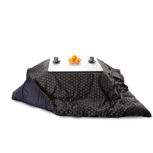 Japanese Kotatsu Futon, Kotatsu Blanket, Artisan Handmade (Size: 80.7"x 80.7" 205cm×205cm, Fabric: Asanoha Flax Pattern Printing Filling: Organic Cotton)